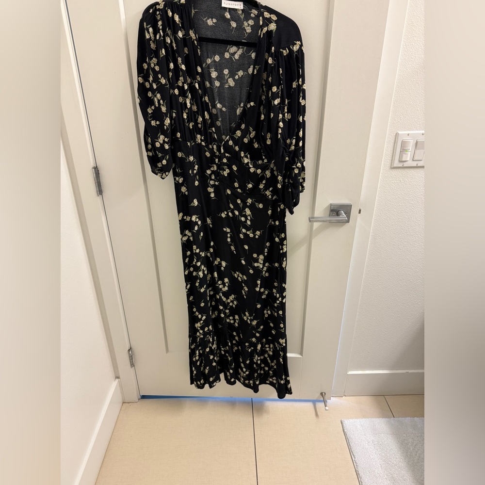 Flynn Skye Black and Cream Floral Maxi Dress